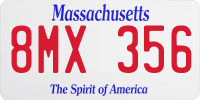 MA license plate 8MX356