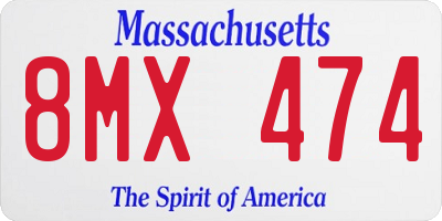 MA license plate 8MX474