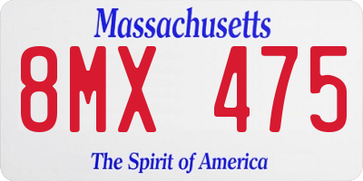 MA license plate 8MX475
