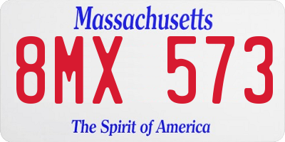 MA license plate 8MX573
