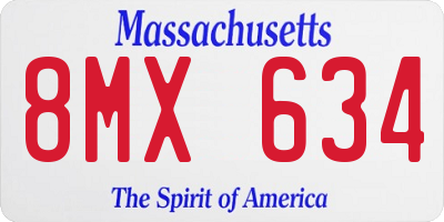 MA license plate 8MX634