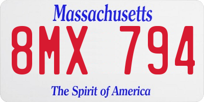 MA license plate 8MX794