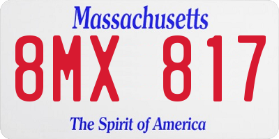 MA license plate 8MX817
