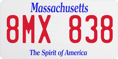 MA license plate 8MX838
