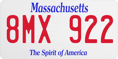 MA license plate 8MX922