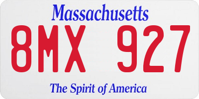 MA license plate 8MX927