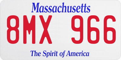MA license plate 8MX966