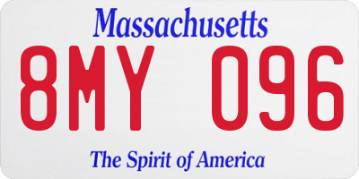 MA license plate 8MY096