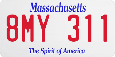 MA license plate 8MY311