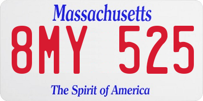 MA license plate 8MY525