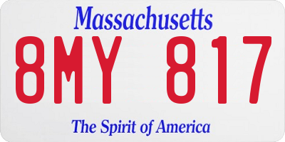 MA license plate 8MY817