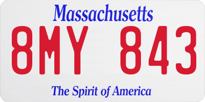 MA license plate 8MY843
