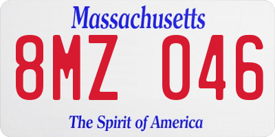 MA license plate 8MZ046