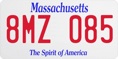 MA license plate 8MZ085