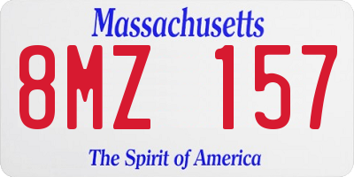 MA license plate 8MZ157