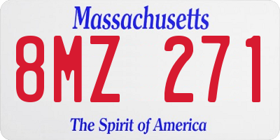 MA license plate 8MZ271