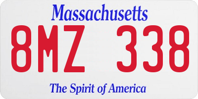 MA license plate 8MZ338