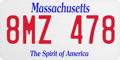 MA license plate 8MZ478