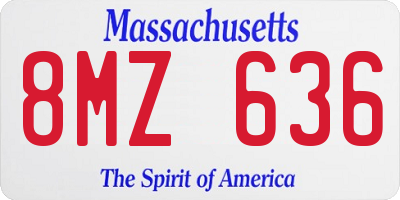 MA license plate 8MZ636
