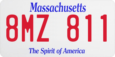 MA license plate 8MZ811