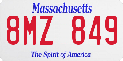 MA license plate 8MZ849