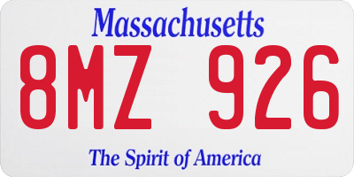MA license plate 8MZ926