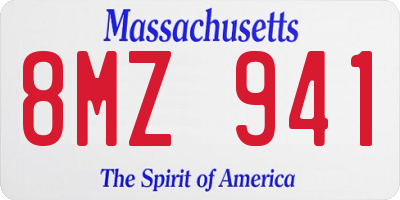 MA license plate 8MZ941