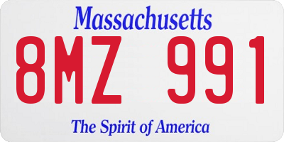 MA license plate 8MZ991