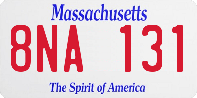 MA license plate 8NA131
