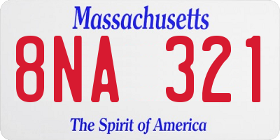 MA license plate 8NA321