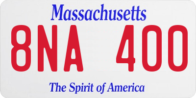 MA license plate 8NA400