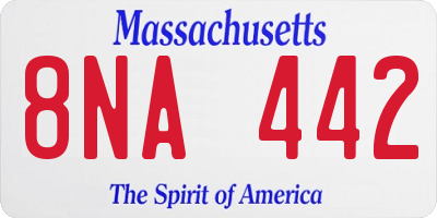 MA license plate 8NA442