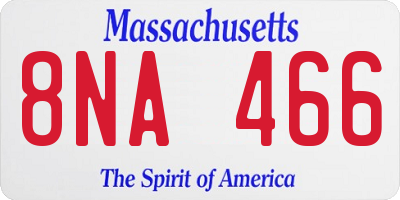 MA license plate 8NA466