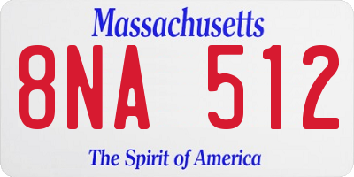 MA license plate 8NA512