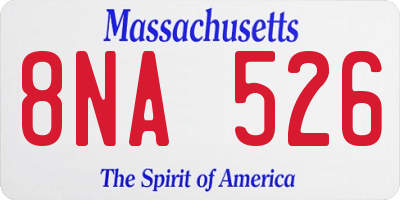 MA license plate 8NA526