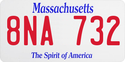 MA license plate 8NA732