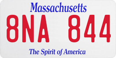 MA license plate 8NA844
