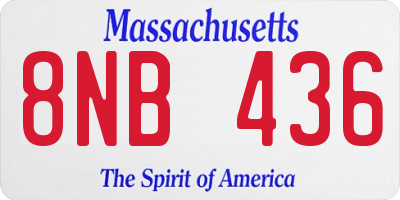 MA license plate 8NB436