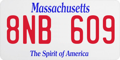 MA license plate 8NB609