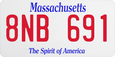 MA license plate 8NB691