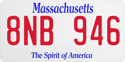 MA license plate 8NB946