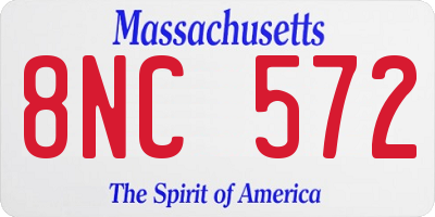 MA license plate 8NC572