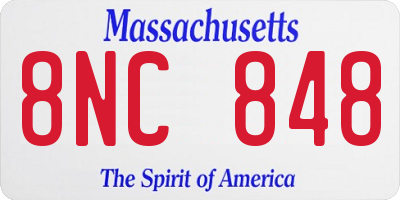 MA license plate 8NC848