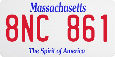MA license plate 8NC861