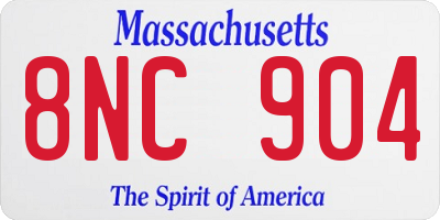 MA license plate 8NC904
