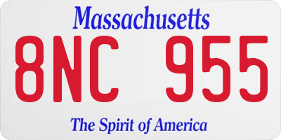 MA license plate 8NC955