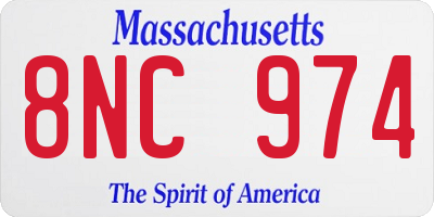 MA license plate 8NC974