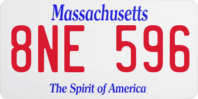 MA license plate 8NE596