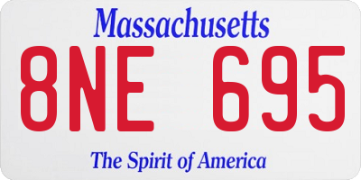 MA license plate 8NE695