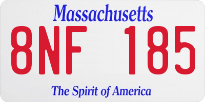 MA license plate 8NF185